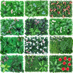 Mur végétal artificiel, toile de fond verte, fleurs en plastique et soie mélangées, gazon artificiel 10cm+, façade de magasin, gazon synthétique naturel - Product Image 2