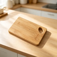 Rechthoekig bamboe snijplank met handvatgat, natuurlijk houten snijplank voor keuken, voedsel, groente en vleesbereiding