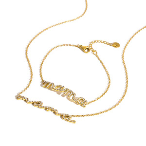 สร้อยคอจี้รูปตัวอักษร Mama สร้อยทองคำ จี้ห้อยคอ เครื่องประดับสำหรับผู้หญิง ของขวัญ สไตล์หรูหรา - Product Image 5