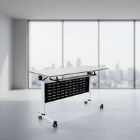 Table d'entraînement pliable prête pour l'examen avec surface métallique et roulettes silencieuses pour salle de classe et salle d'évaluation XHS-806
