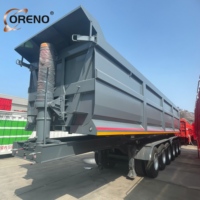 Semi-remorque benne à suspension mécanique en acier au carbone de type U, 45 m³, à trois essieux, pour le transport de charbon en vrac en Asie du Sud-Est