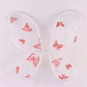 Alas de hadas para niñas, alas de mariposa bordadas para niños, disfraz de alas para niñas pequeñas para fiesta de cumpleaños, vestido de Halloween