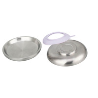 SUS 304 Babybord voor babyvoeding, metalen borden met verwijderbare siliconen hoes voor kinderen