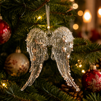 Ornement suspendu flocon de neige transparent, décoration de vitrine, pendentif en plastique de Noël