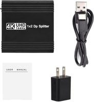 SYONG adaptor Splitter Port tampilan ganda, Hub Displayport 1 dalam 2 keluar DP1.4, Displayport 4K144Hz MST
