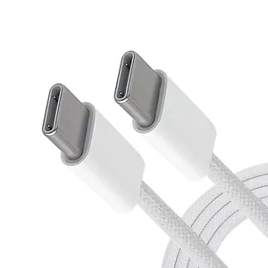 Câble de charge rapide 60W Câble USB C vers USB C Câble de chargeur de type C tressé en nylon 60W pour chargeur de câble Iphone15