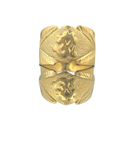 DIVYORO Bold Gold Plated <b>Mens</b> <b>Ring</b> Copper and Brass Fashion Jewelry Classic Statement Piece for Contemporary Styling - Product Image 3