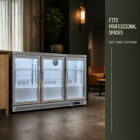 Réfrigérateur à boissons commercial à 3 portes vitrées pour bar de restaurant, hôtel