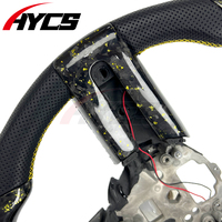 Volant sport personnalisé en fibre de carbone forgée avec LED et indicateur de régime pour Ford Mustang GT GT500KR Bullitt 2004-2008