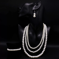 Parures de bijoux minimalistes multicouches en perles, boucles d'oreilles pendantes à double rangée de perles, bracelets en perles à une seule rangée pour femmes, usage quotidien et banquets