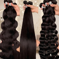 32 34 36 38 Lots de mèches de cheveux humains à cuticules intactes, lisses malaisiens et indiens, 100% 10A, vierges brésiliens longs de 40 pouces, péruviens