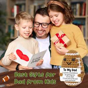 Bambola all'uncinetto fatta a mano in cotone - Regalo di <span class=keywords><strong>San</strong></span> <span class=keywords><strong>Valentino</strong></span> o di compleanno per papà da parte di figlia/<span class=keywords><strong>figlio</strong></span>/moglie - Design unico, divertente e carino: Ti amo papà - Product Image 2