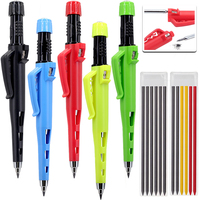Crayon mécanique de 2,8 mm de long avec pointe de 55 mm, taille-crayon intégré, recharges de mine de 0,7 mm, corps en plastique, pour le marquage du travail du bois et le dessin technique
