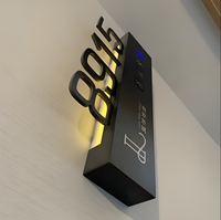 Plaque de numéro de maison LED rétroéclairée, moderne, pour intérieur et extérieur, à fixer au mur, avec numéros d'adresse lumineux