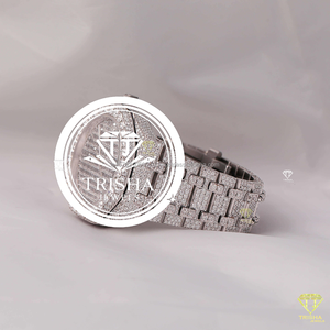 Montre en Moissanite de Créateur, Approvisionnement Direct Usine, avec Pierres de Clarté VVS Brillantes et Cadran Entièrement Pavé de Baguettes - Product Image 5