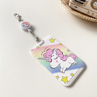 Llavero con Porta Tarjetas de Dibujos Animados de Unicornio y Sailor Moon, Bonito y Adorable, para Tarjetas de Identificación, Venta al por Mayor