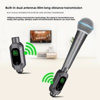 Système de microphone sans fil XLR XTUGA C-950 avec récepteur audio UHF double/simplé, émetteur, suppression du bruit, portable, en plastique, dynamique
