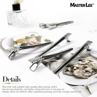 Traîne master lee — pince à cheveux crocodile professionnel en acier inoxydable, petite pince à cheveux,