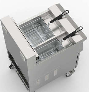 Friteuse électrique verticale en acier inoxydable à double cuve avec armoire de rangement, acier inoxydable 304, 380V, pour les restaurants de restauration rapide - Product Image 5