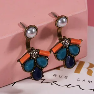 Statement Hanging Earrings for Women 2024 Trending Rose Gold Stone Bling Stud Cute Korean Fashion Luxury Quality Jewelry
