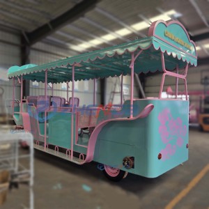 Voiture électrique à deux rangées de sièges pour excursions touristiques, chariot touristique à quatre roues pour sites panoramiques - Product Image 2