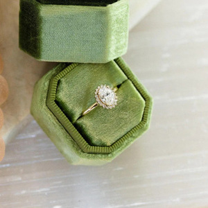 Diamond <b>Ring</b> Round Brilliant Cut Gold Women's Engagement Jewelry JZ-560 Geometric Design - Product Image 4