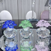 Bunga Kristal K9 Unik dalam Desain Pink Hijau Biru untuk Dekorasi Rumah untuk Hari Thanksgiving