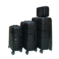 Juego de Maletas Rígidas de 3 Piezas, Material PP, Juego de Maletas de Viaje con Ruedas Giratorias, Maleta con Asa Telescópica para Viajar