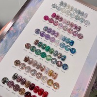 Youjia – Kit de 48 Gels Ongles Scintillants Effet Étoilé, Paillettes Holographiques Arc-en-ciel Or Argent, Vernis UV pour Salon de Manucure