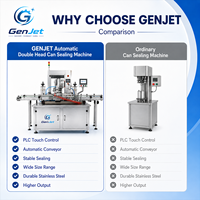 Machine de scellage automatique pneumatique à double tête avec écran tactile PLC pour boîtes de conserve, cartons et bouteilles – Emballage haute efficacité