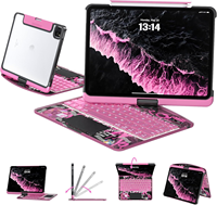 Funda con Teclado Inalámbrico para iPad 10.ª Generación 10.9 Pulgadas A16 11, Teclado Folio Mágico LED 360 con Retroiluminación RGB y Panel Táctil ABS