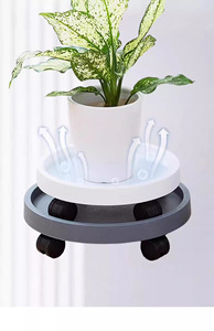 Soucoupes épaissies pour plantes mobiles avec roulettes, plateau récupérateur d'eau, base de pot de fleurs en résine robuste - Product Image 3