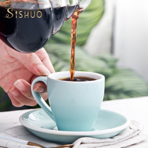 Juego <span class=keywords><strong>de</strong></span> platillos <span class=keywords><strong>de</strong></span> porcelana para taza <span class=keywords><strong>de</strong></span> té y <span class=keywords><strong>café</strong></span>, <span class=keywords><strong>tazas</strong></span> <span class=keywords><strong>de</strong></span> metal <span class=keywords><strong>de</strong></span> color amarillo con asas - Product Image 2