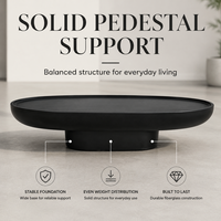 Table basse ovale en marbre noir mat, design Wabi-Sabi, écologique, durable, facile à nettoyer, mobilier de salon moderne et luxueux