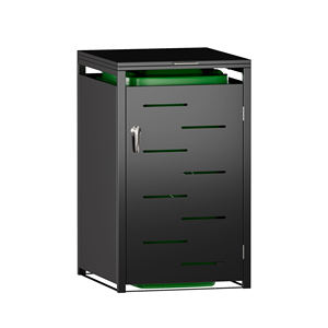 Multi-Functional Outdoor <strong>Trash</strong> Can Holder with Lid &amp; Door - Easy Assembly Bins Organizer - Product Image 3