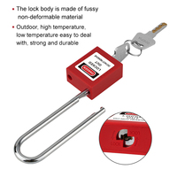 Cadenas de sécurité industriel BOZZYS BD-G21, anse en acier trempé de 6 mm, hauteur de 76 mm, clé maîtresse, certifié CE, nylon durable