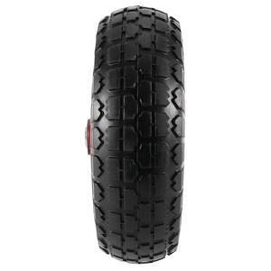 10-Inch 3.50-4 Pu Foam Solid Tire <b>For</b> Garden <b>Tool</b> <b>Carts</b> Cast Iron Wheel With Bolt Inserting Type - Product Image 4