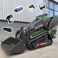 Promotion SCW1150 Mini-chargeuse compacte agricole, petite chargeuse compacte tout-terrain sur chenilles hydraulique