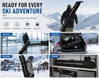 Sac de ski rembourré robuste |   Sac de transport de ski imperméable à double sangle réglable pour le voyage, le rangement et la protection