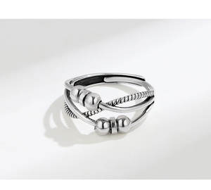 แหวนวงกลมสองวงแบบสองเกลียวที่ทันสมัยสำหรับคู่รักผู้หญิ<span class=keywords><strong>ง</strong></span>เครื่อ<span class=keywords><strong>ง</strong></span>ประดับทำด้วยมือแบบเรียบง่ายปรับขนาดได้ - Product Image 6