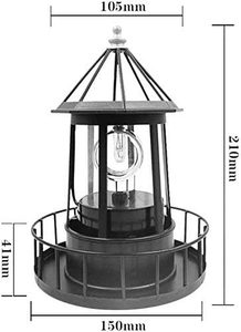 Faro giratorio, lámpara de baliza, luz Solar LED negra impermeable para patio al aire libre, valla, decoración de jardín - Product Image 3