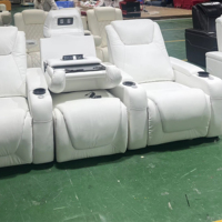 Bequem wohnzimmer arm echtes echtes leder sofa-set mit funktionen elektrischer liege möbel stühle-set