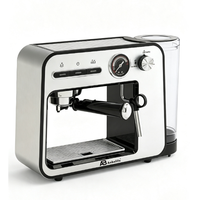 ANBOLIFE Máquina de Café Compacta con Extracción en Frío y Funcionamiento Silencioso, Concepto de Cafetería en Casa, para Lattes y Cappuccinos con Molinillo Integrado