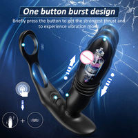 Vibrateur anal double anneau 3-en-1 pour hommes, stimulateur de prostate à 3 poussées et 10 vibrations, plug anal pour masturbation masculine - Nouveauté promotionnelle