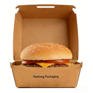 Cajas de Cartón Kraft Marrón Personalizables al por Mayor para Hamburguesas, para Comida Rápida para Llevar, Restaurantes y Empaque de Comida Callejera - Product Image 3