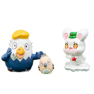 Yu Mo Craft Rabbit Stories Blind Box Figurines de dessin animé mignonnes Ornements en résine Décorations de bureau Cadeaux - Product Image 5