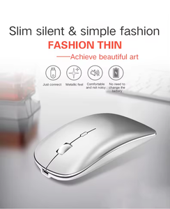 2.4ghz Rechargeable Led Optical <b>Wireless</b> Mini Usb Port <b>Mouse</b> Right-hand Orientation Waterproof Finger Stock 3 Adjustable Dpi - Product Image 2