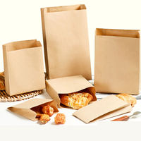 Sac en papier kraft brun et blanc personnalisé pour pâtisserie française, beignets, biscuits, en-cas, pain