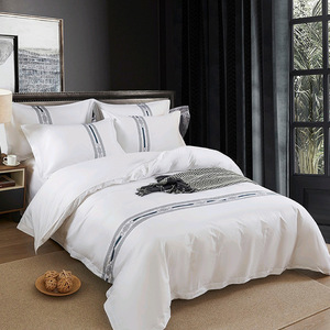 Juego de sábanas de algodón de lujo Eastwest 400-600 hilos, ropa de cama de estilo occidental con borde, juego de ropa de cama de Hotel de 5 estrellas - Product Image 2