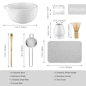 Matcha 7-piece <b>Set</b> Japanese-Style Matcha Starter Kit Ceramic Bowl <b>Tea</b> Brush Bamboo Hand Whisk Engraved Matcha <b>Set</b> - Product Image 6